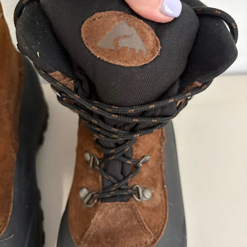 Ozark Trail Mens‎ Brown Leather Rubber Winter Snow Boots MNOT4390502 Size 11